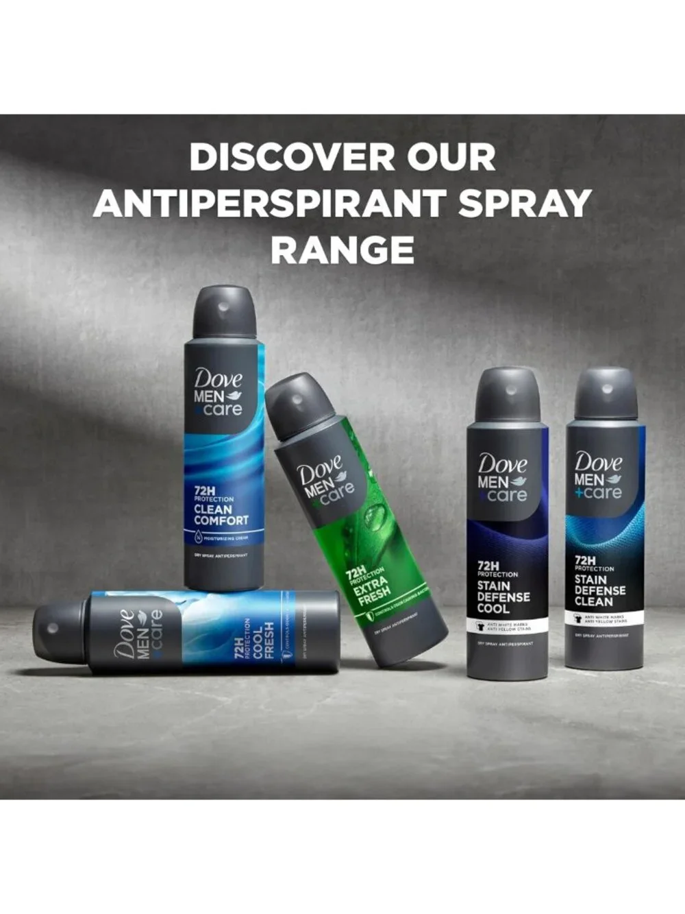 Men's Dry Spray Antiperspirant, Cedarwood & Tonka, 72H Protection, 4-Pack